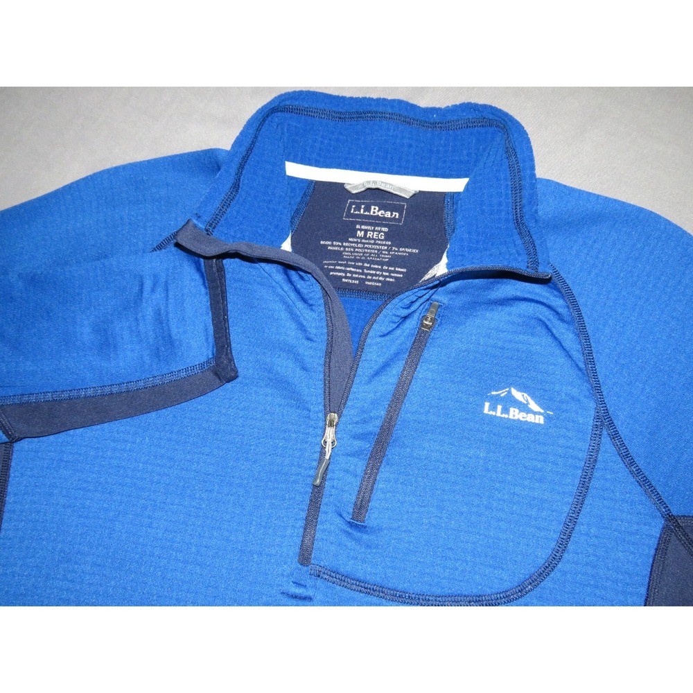 Men's L.L. Bean Blue Polartec Microgrid Lined Stretch Athletic Jacket Large